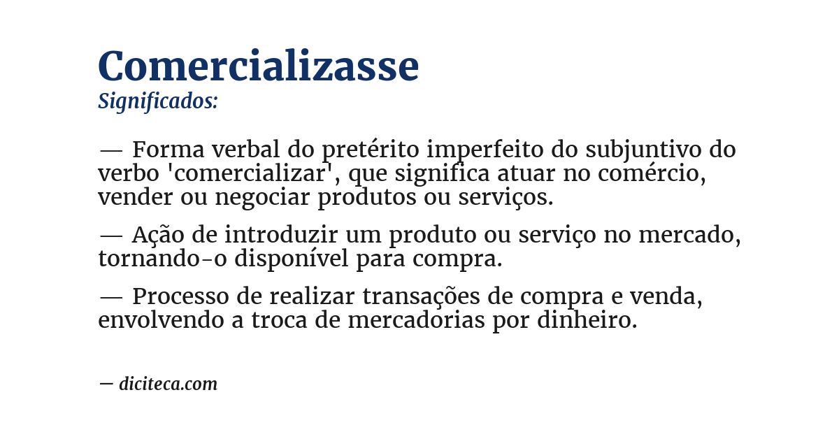 Significado de comercializasse