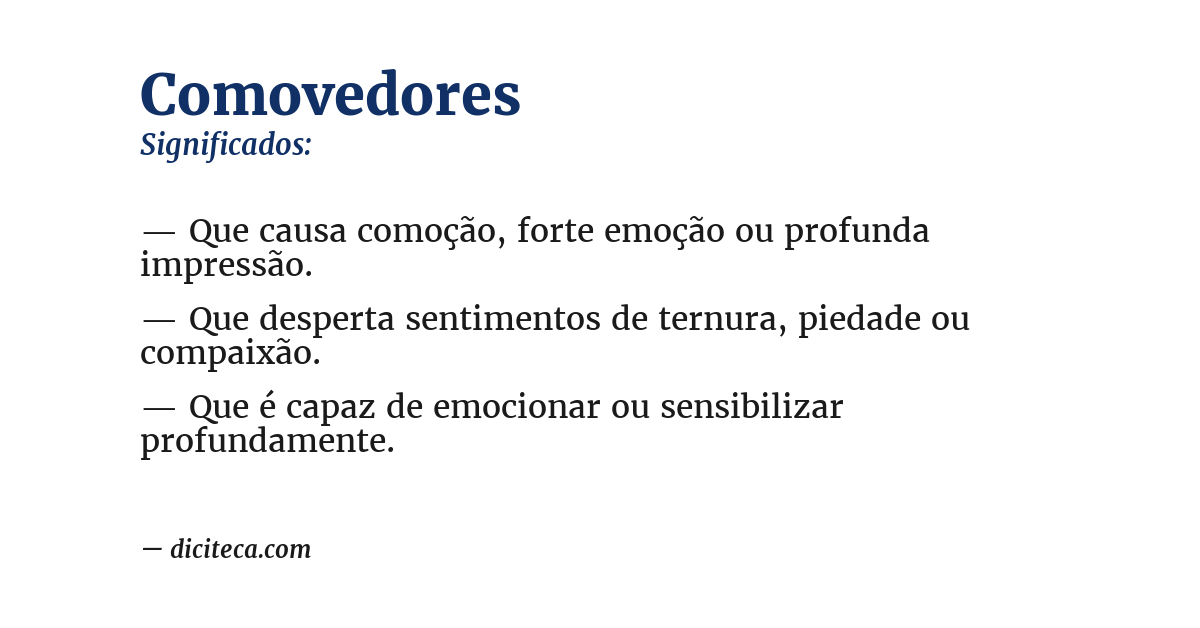 Significado de comovedores