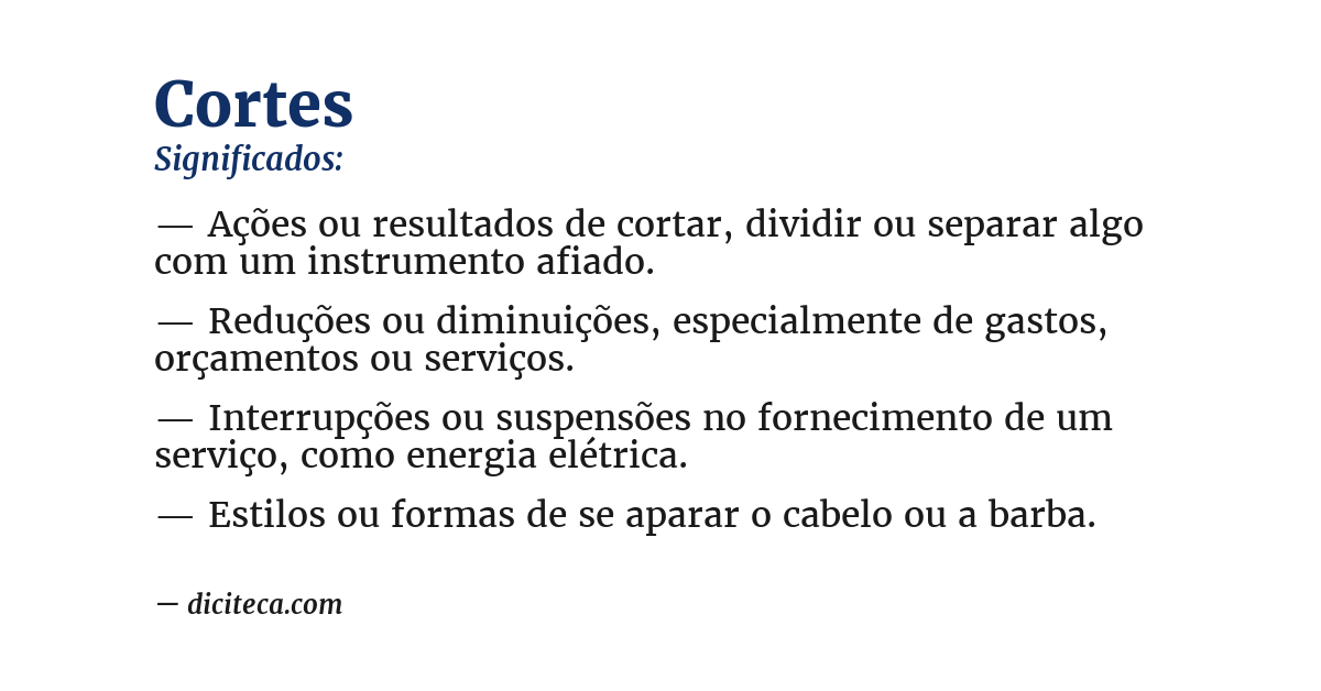 Significado de cortes