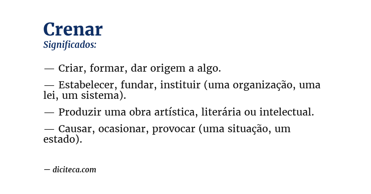 Significado de crenar