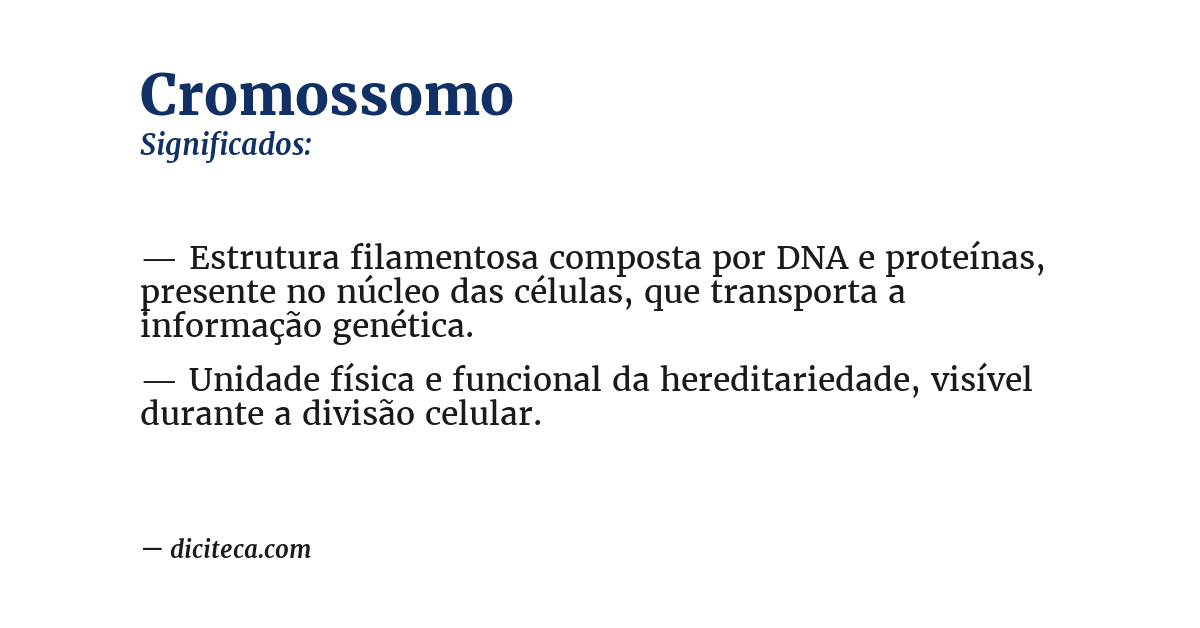 Significado de cromossomo