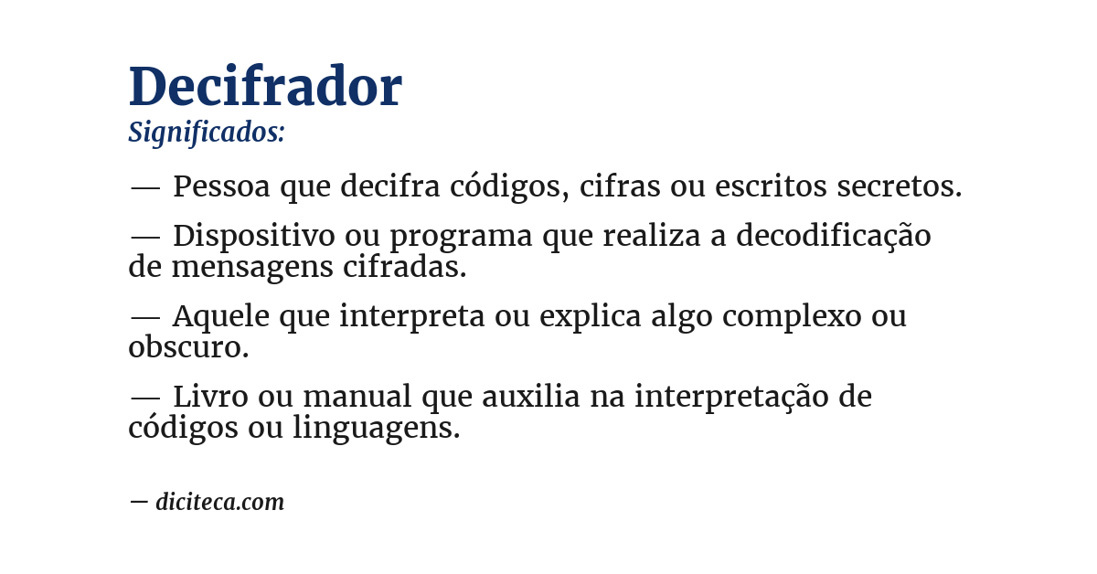 Significado de decifrador