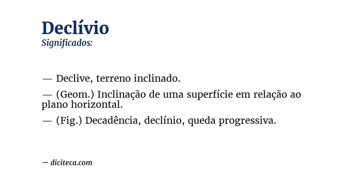 Significado de declívio