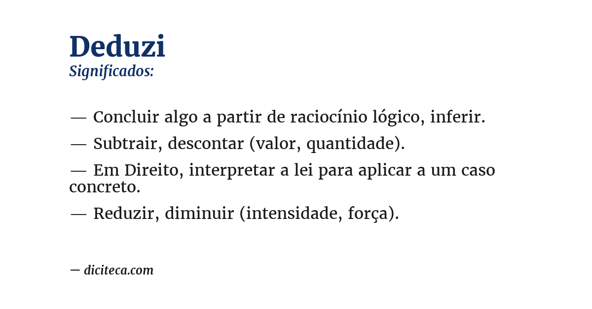 Significado de deduzi