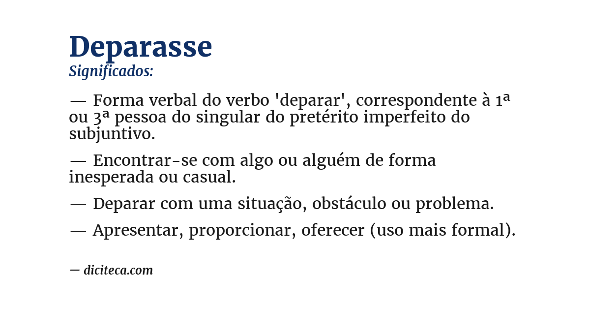 Significado de deparasse