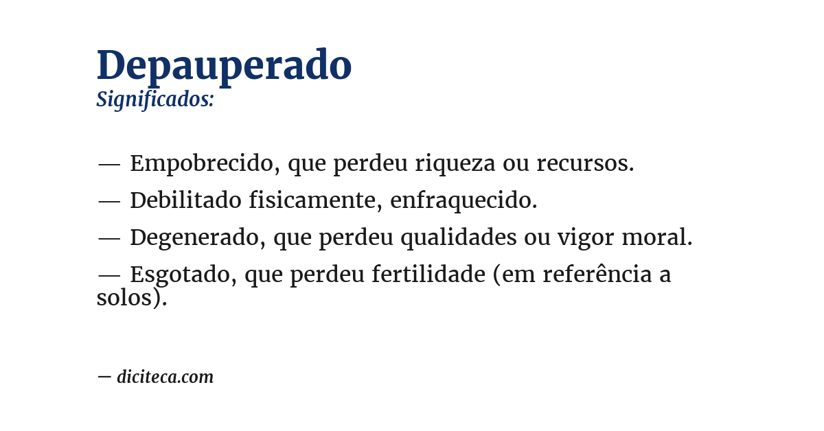 Significado de depauperado