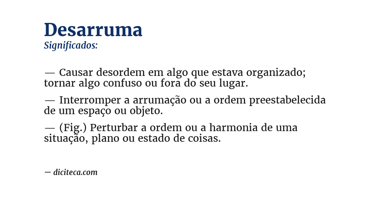 Significado de desarruma