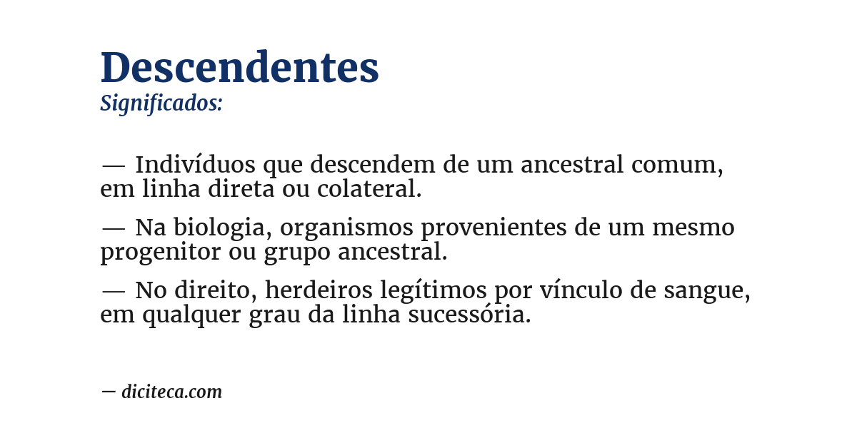 Significado de descendentes