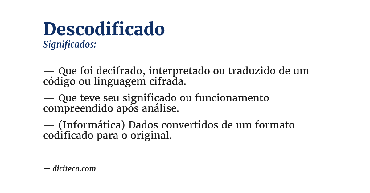 Significado de descodificado