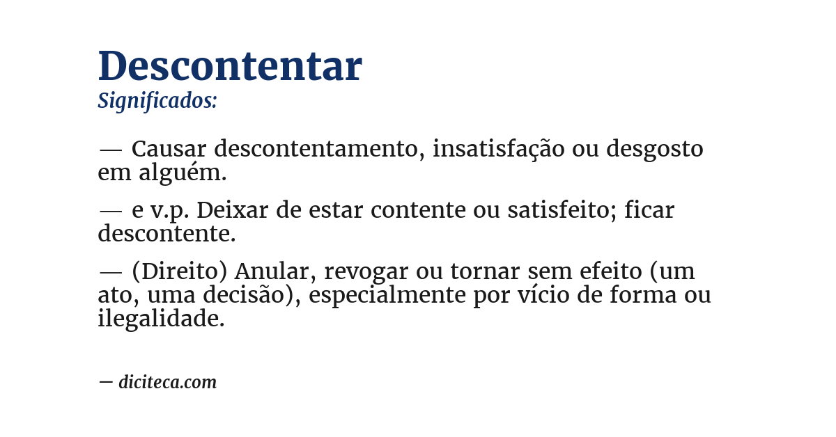 Significado de descontentar