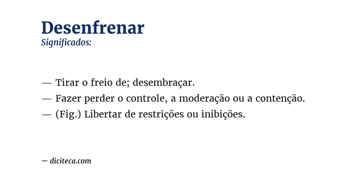 Significado de desenfrenar