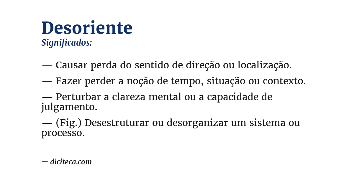Significado de desoriente