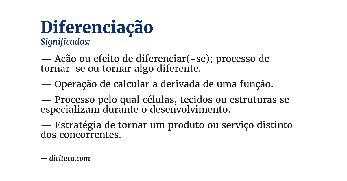 Significado de diferenciação