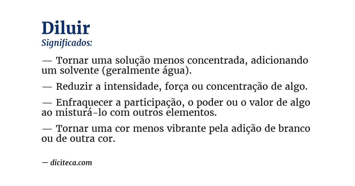 Significado de diluir