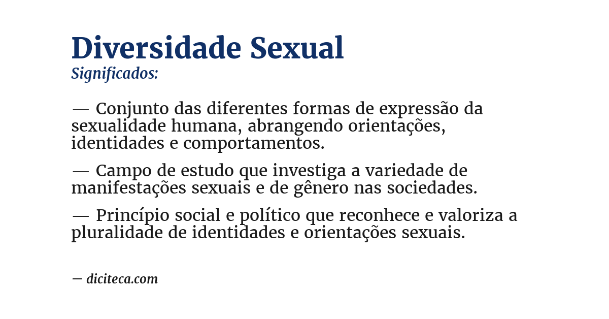 Significado de diversidade sexual