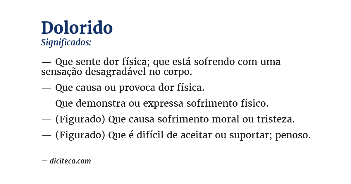 Significado de dolorido
