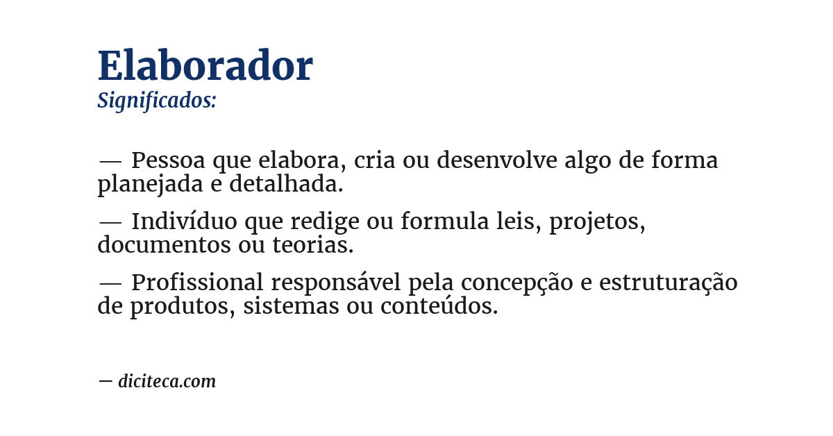 Significado de elaborador