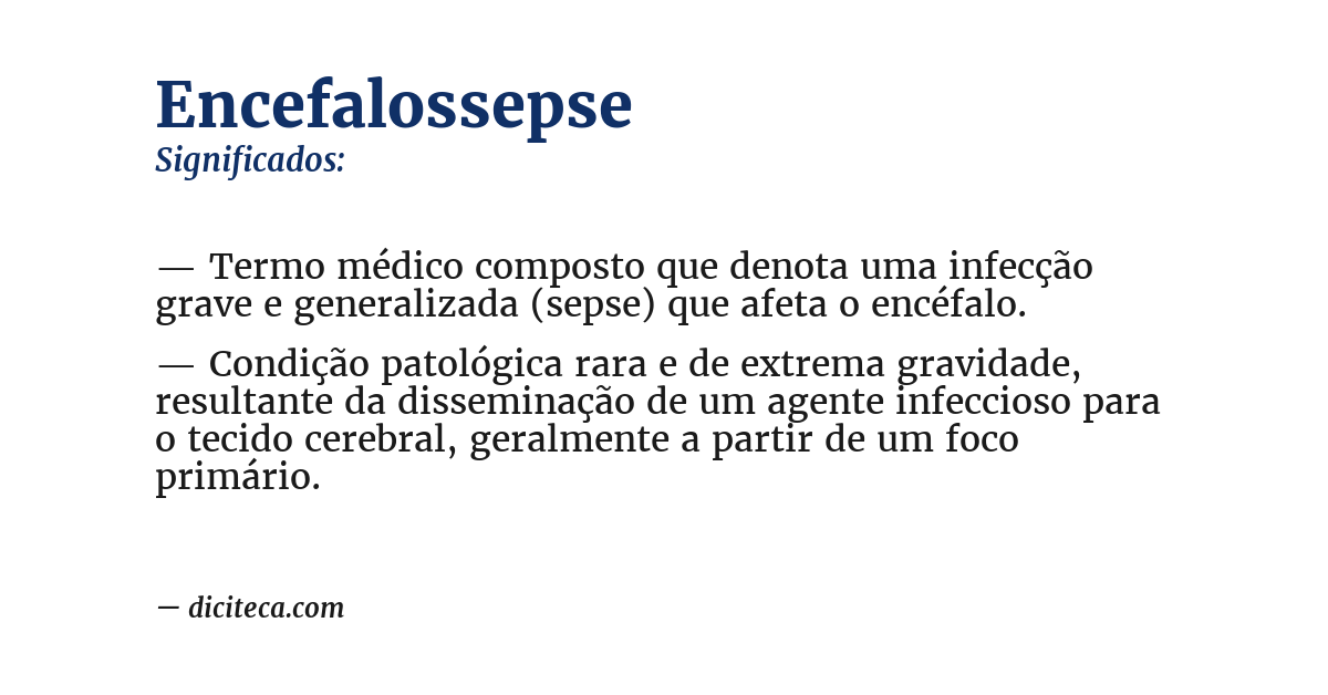 Significado de encefalossepse