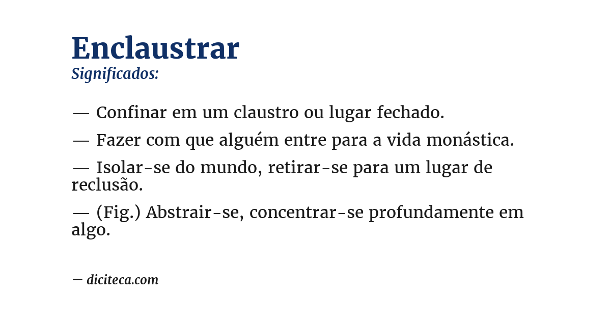 Significado de enclaustrar