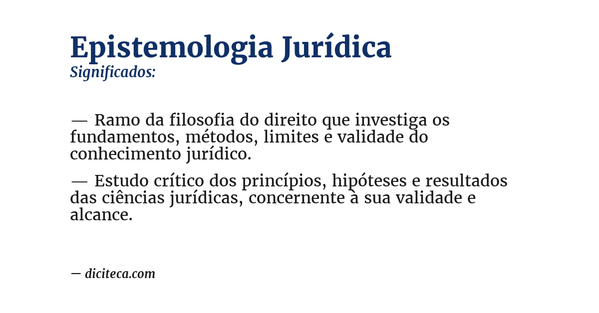 Significado de epistemologia jurídica