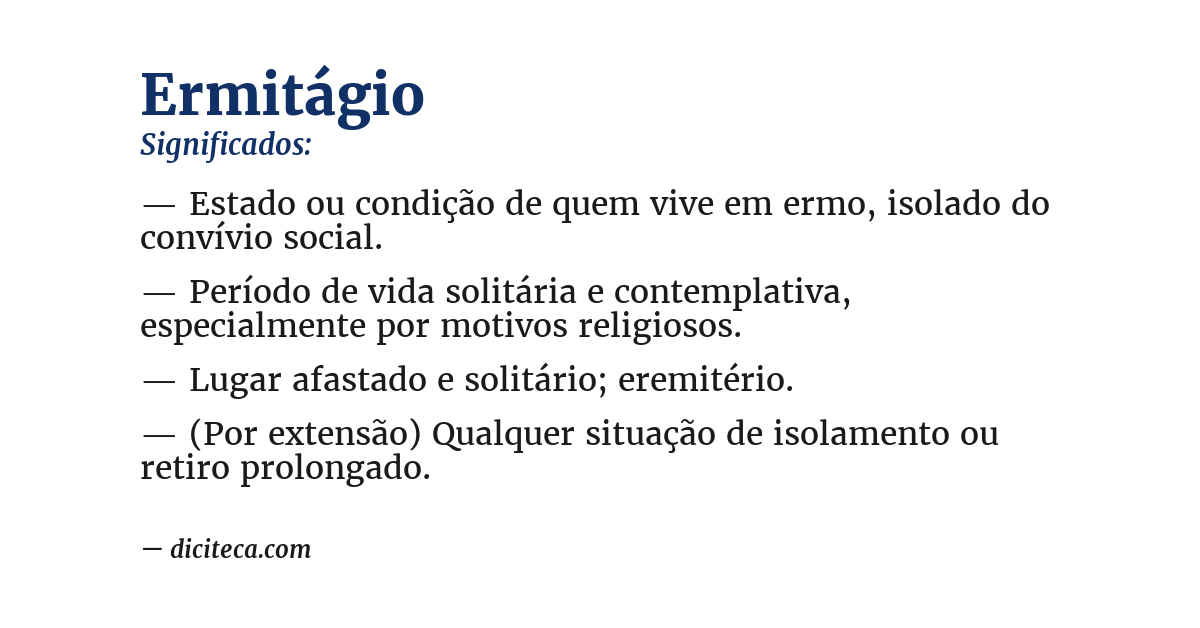 Significado de ermitágio