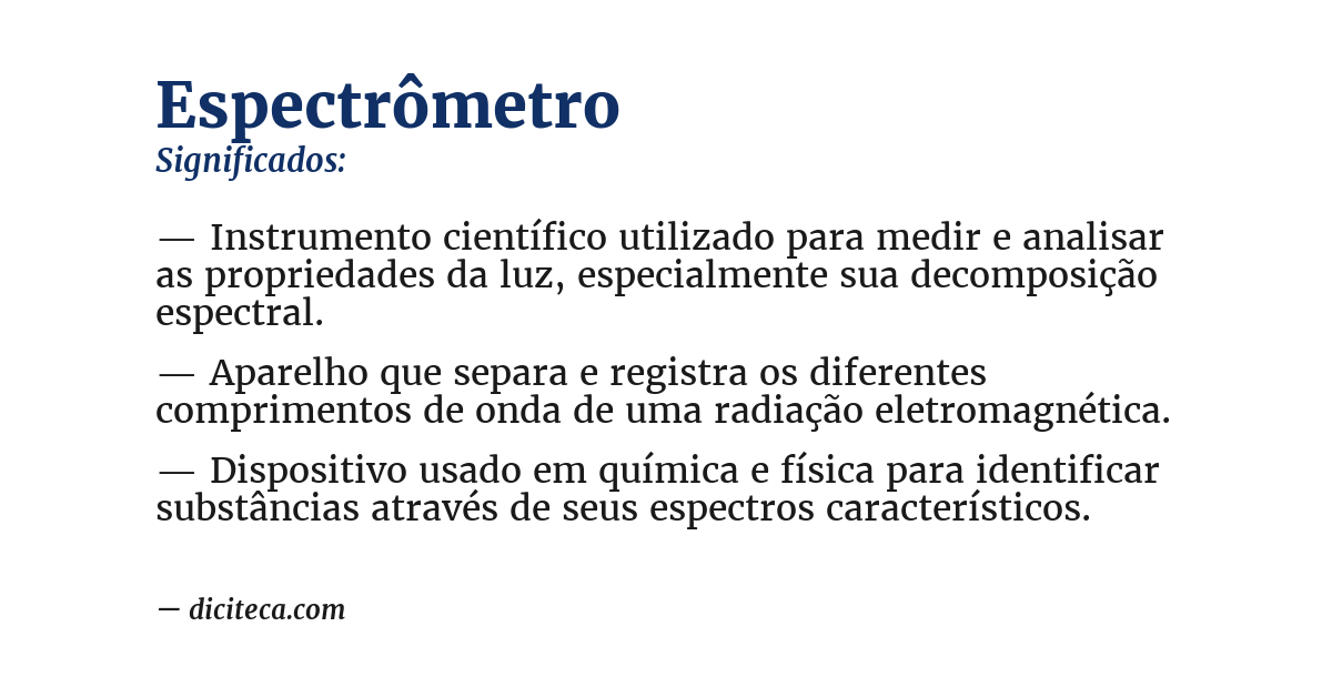 Significado de espectrômetro