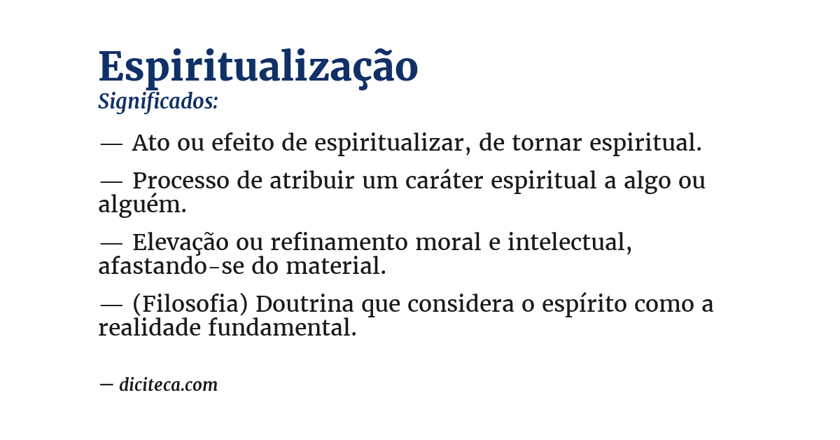 Significado de espiritualização