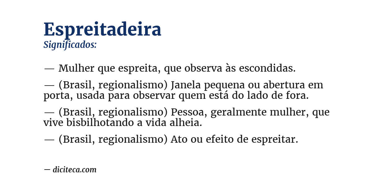 Significado de espreitadeira