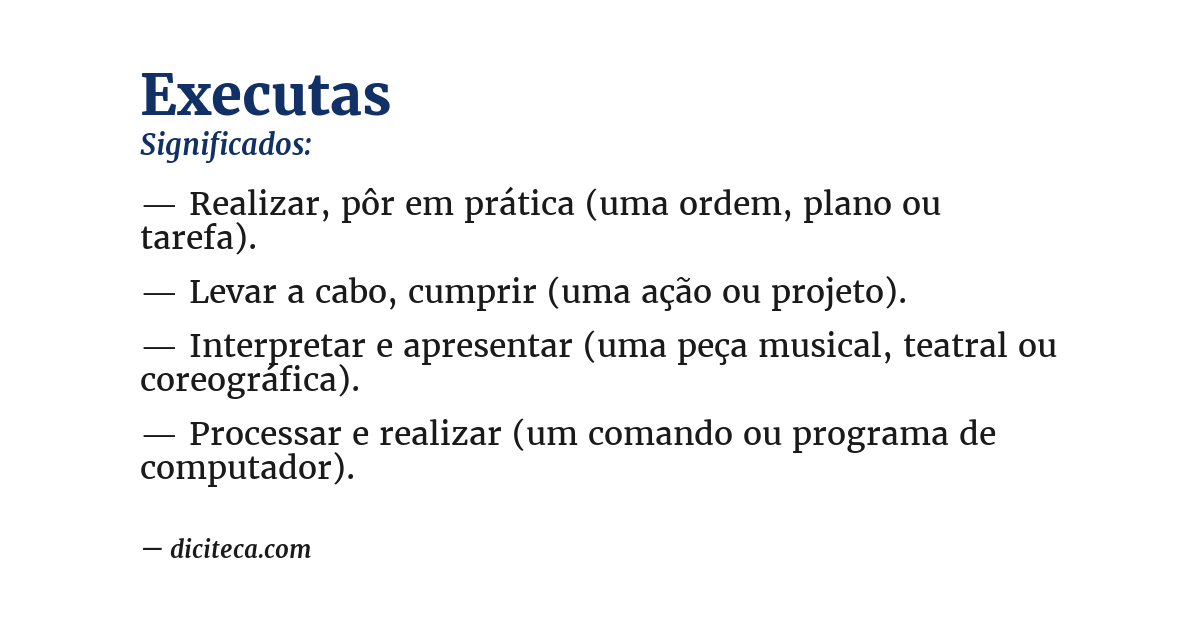 Significado de executas