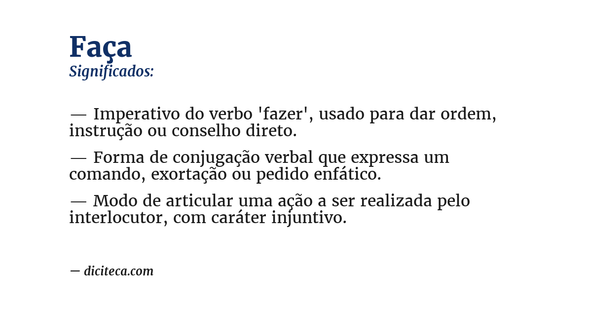 Significado de faça