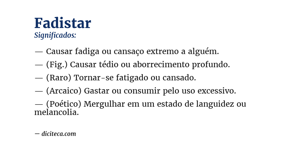 Significado de fadistar