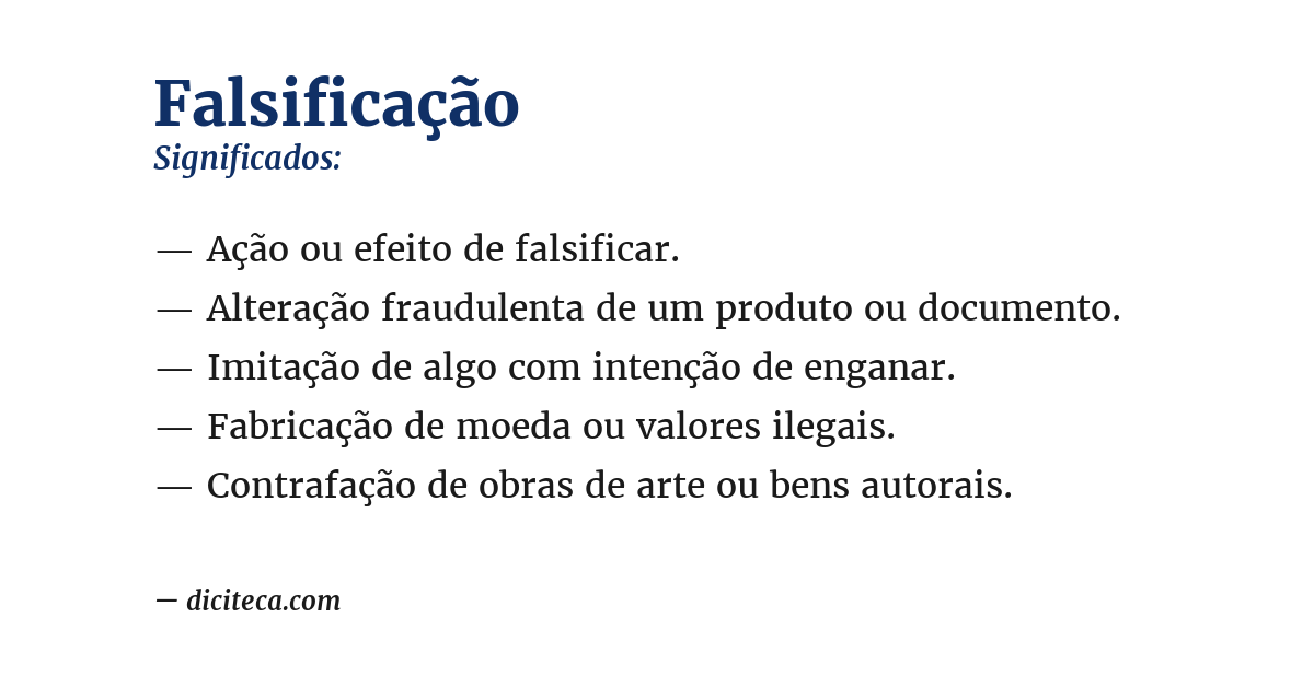 Significado de falsificação