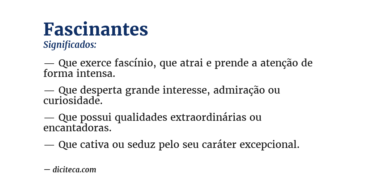 Significado de fascinantes
