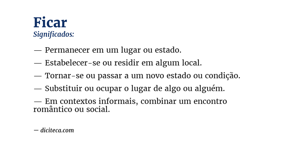Significado de ficar