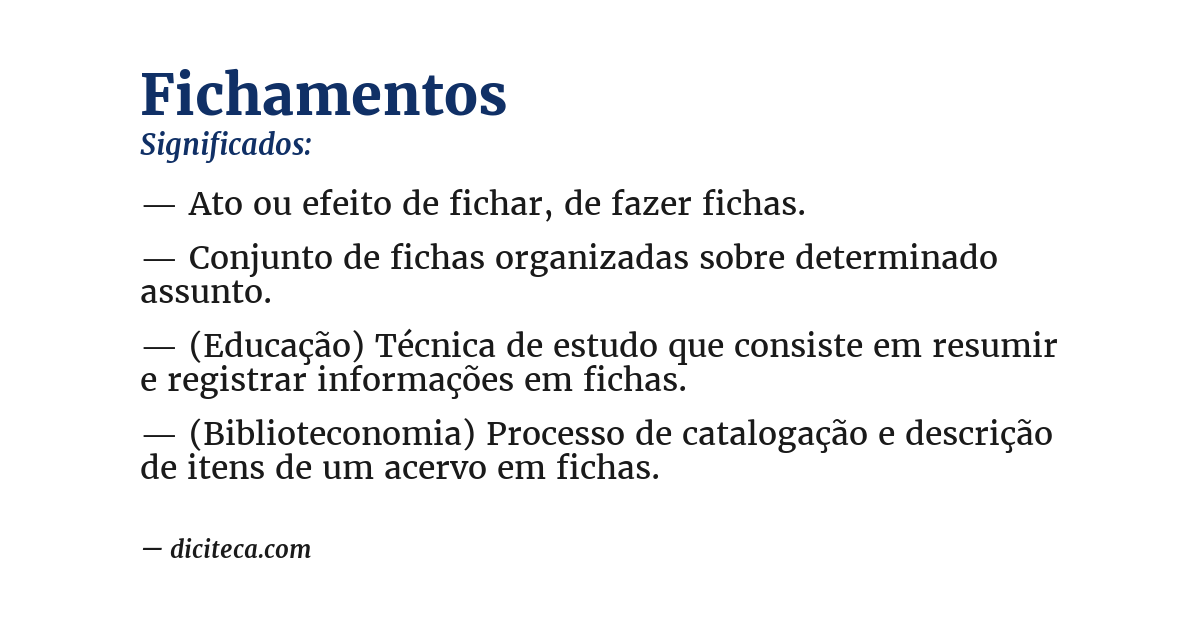 Significado de fichamentos