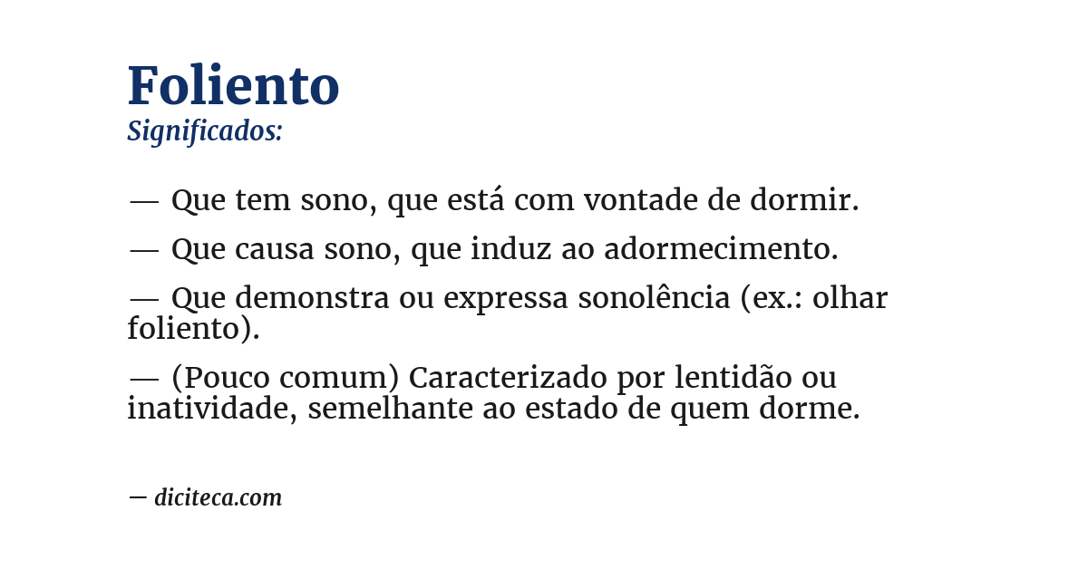 Significado de foliento