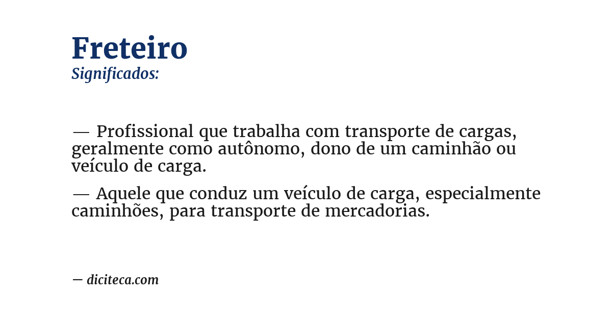Significado de freteiro