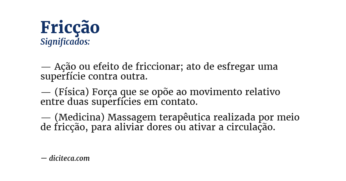 Significado de fricção