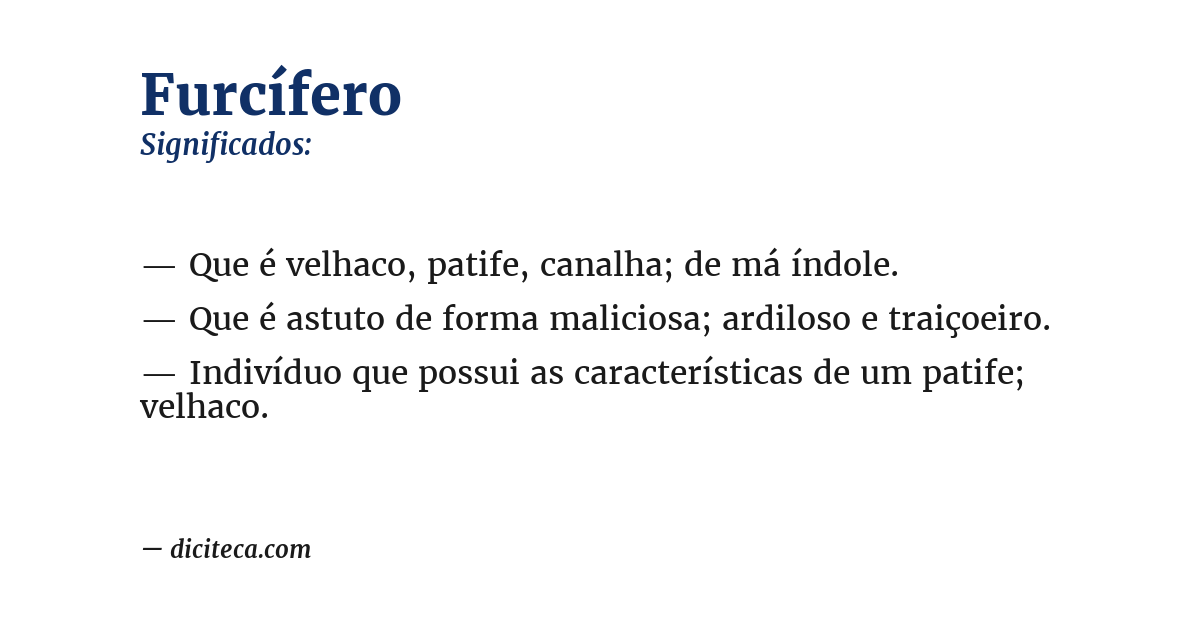 Significado de furcífero