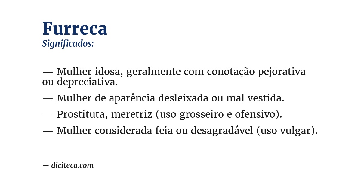 Significado de furreca