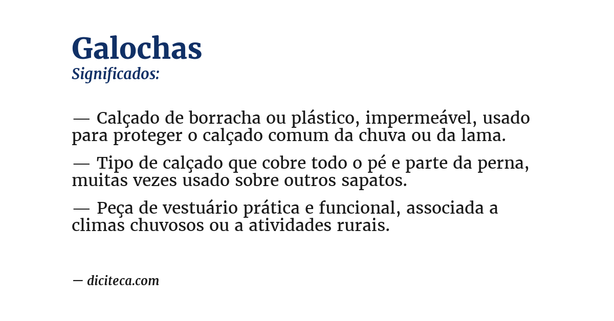 Significado de galochas