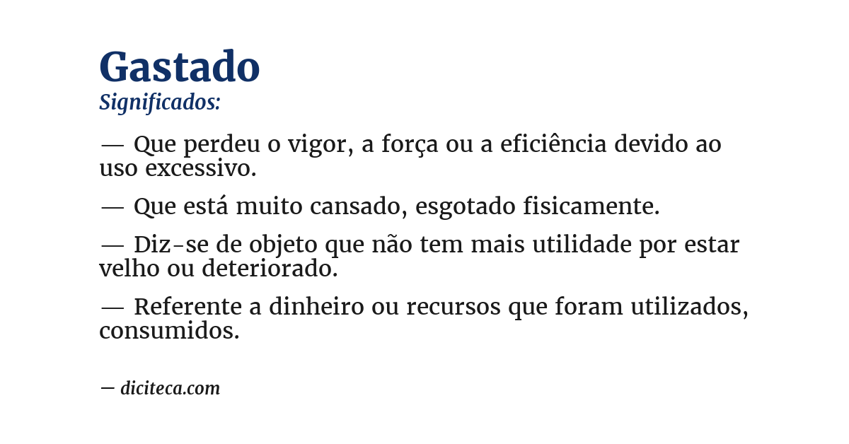 Significado de gastado