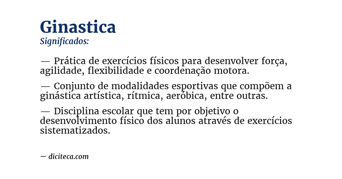 Significado de ginastica