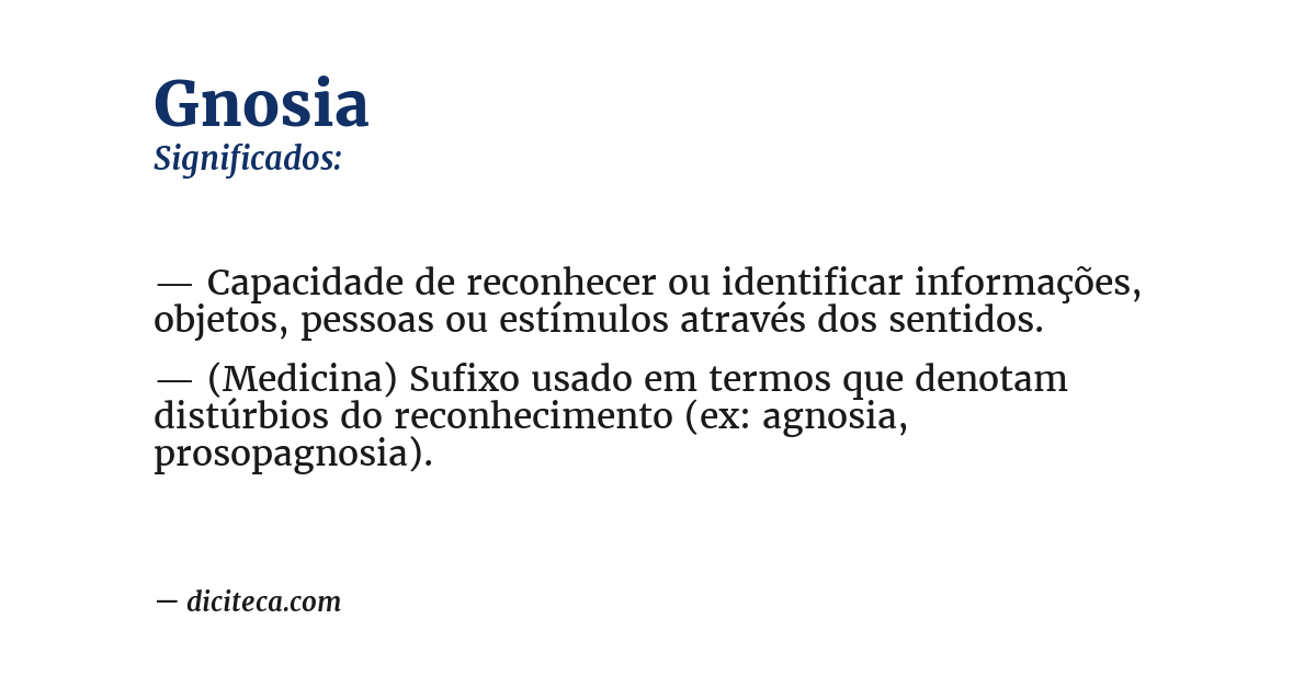 Significado de gnosia