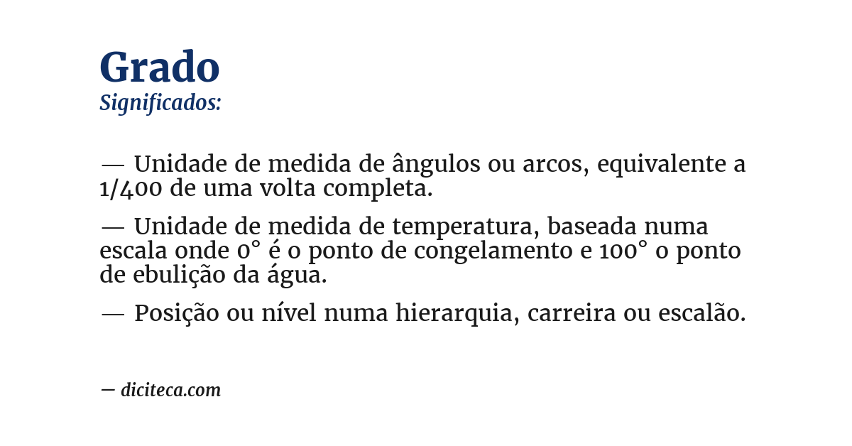 Significado de grado