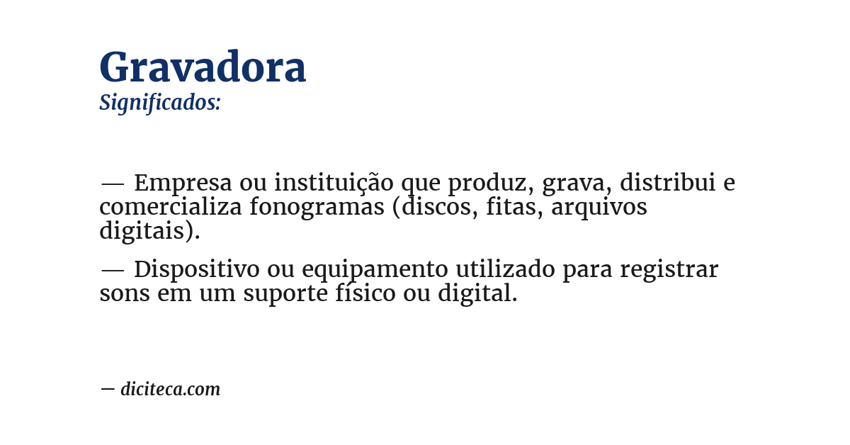 Significado de gravadora