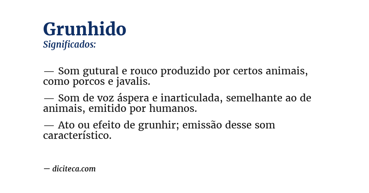 Significado de grunhido