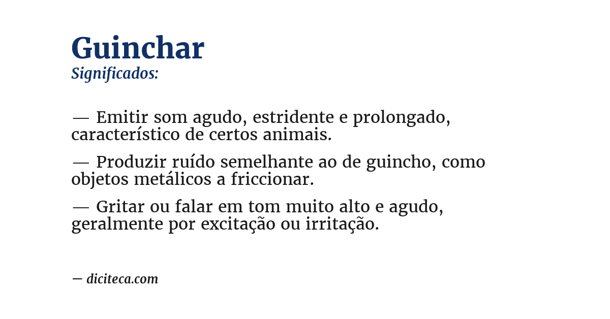 Significado de guinchar
