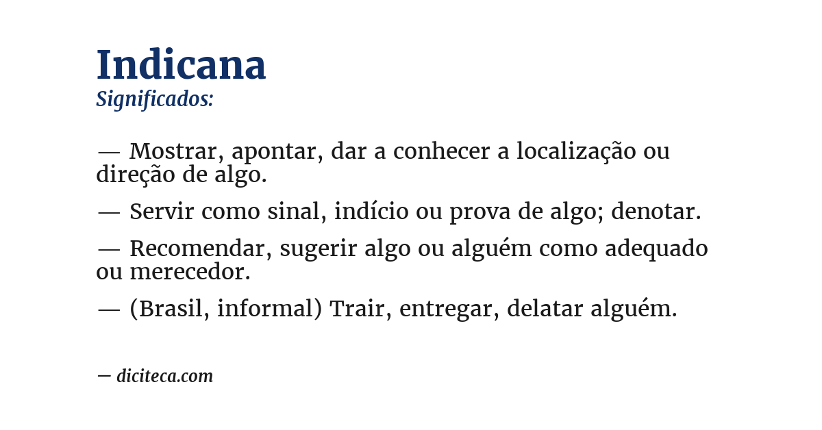 Significado de indicana