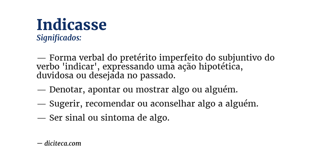 Significado de indicasse